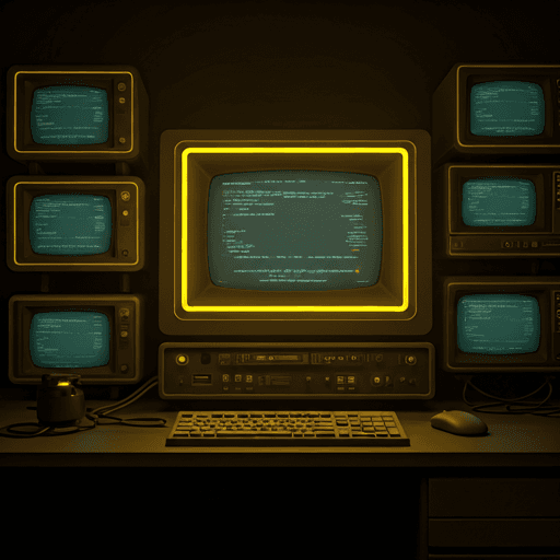 Neo-brutalist workspace